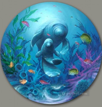 Mothers Love under sea Oil Paintings